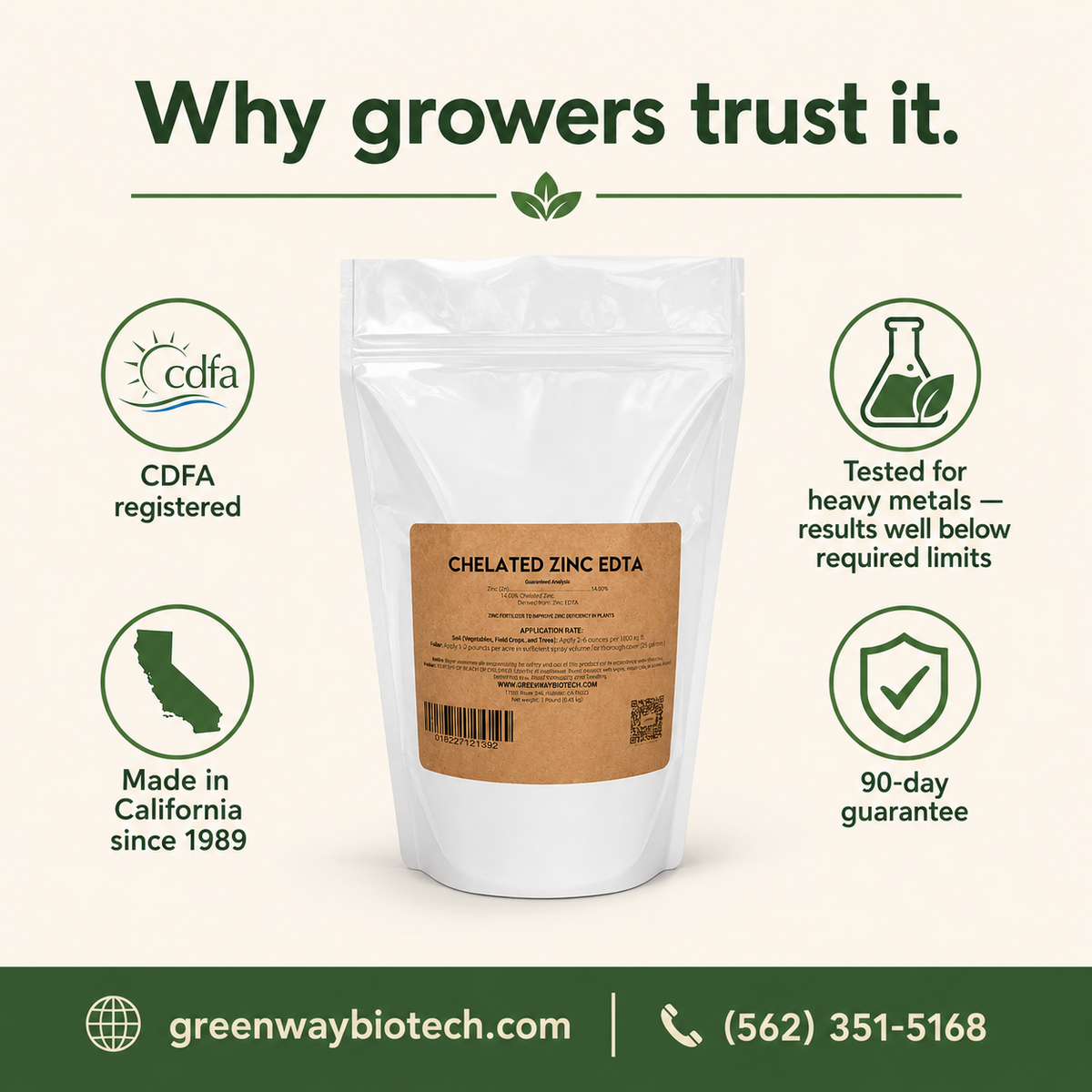 Chelated Zinc EDTA Fertilizer