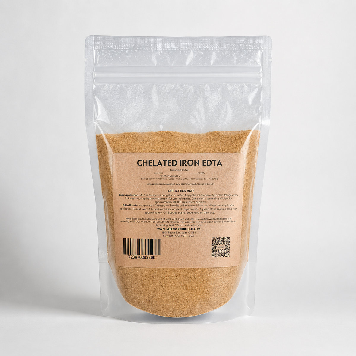 Chelated Iron EDTA Fertilizer 1 Pound Packaging