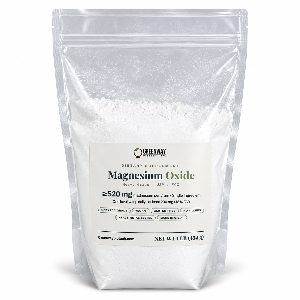 Magnesium Oxide Powder USP — Heavy Grade Dietary Supplement