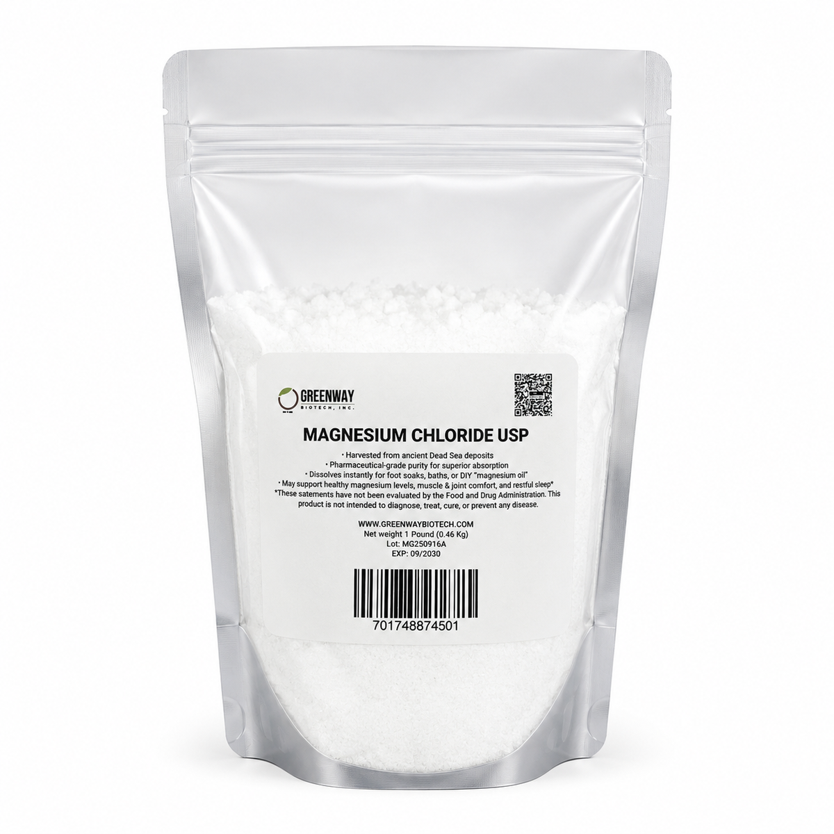 Magnesium Chloride Hexahydrate USP Powder 1 Pound