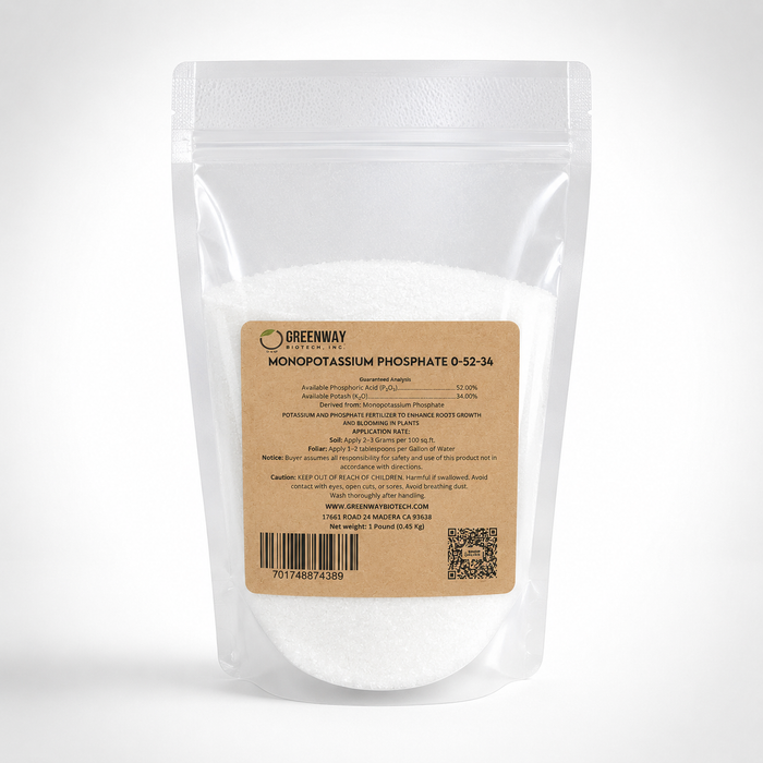 monopotassium phosphate 0-52-34 fertilizer 1 pound packaging