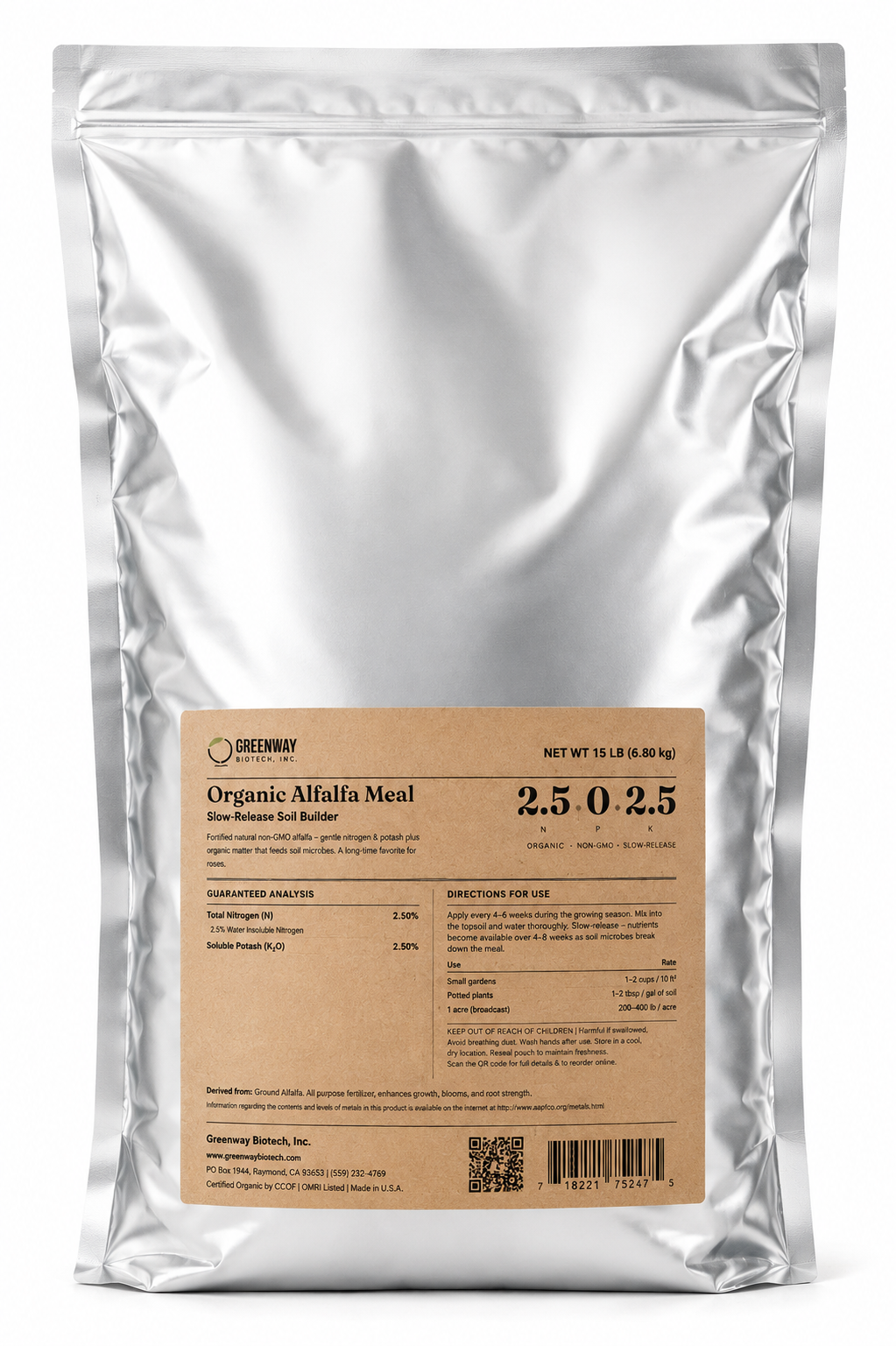 Alfalfa Meal Fertilizer 2.50-0-2.50