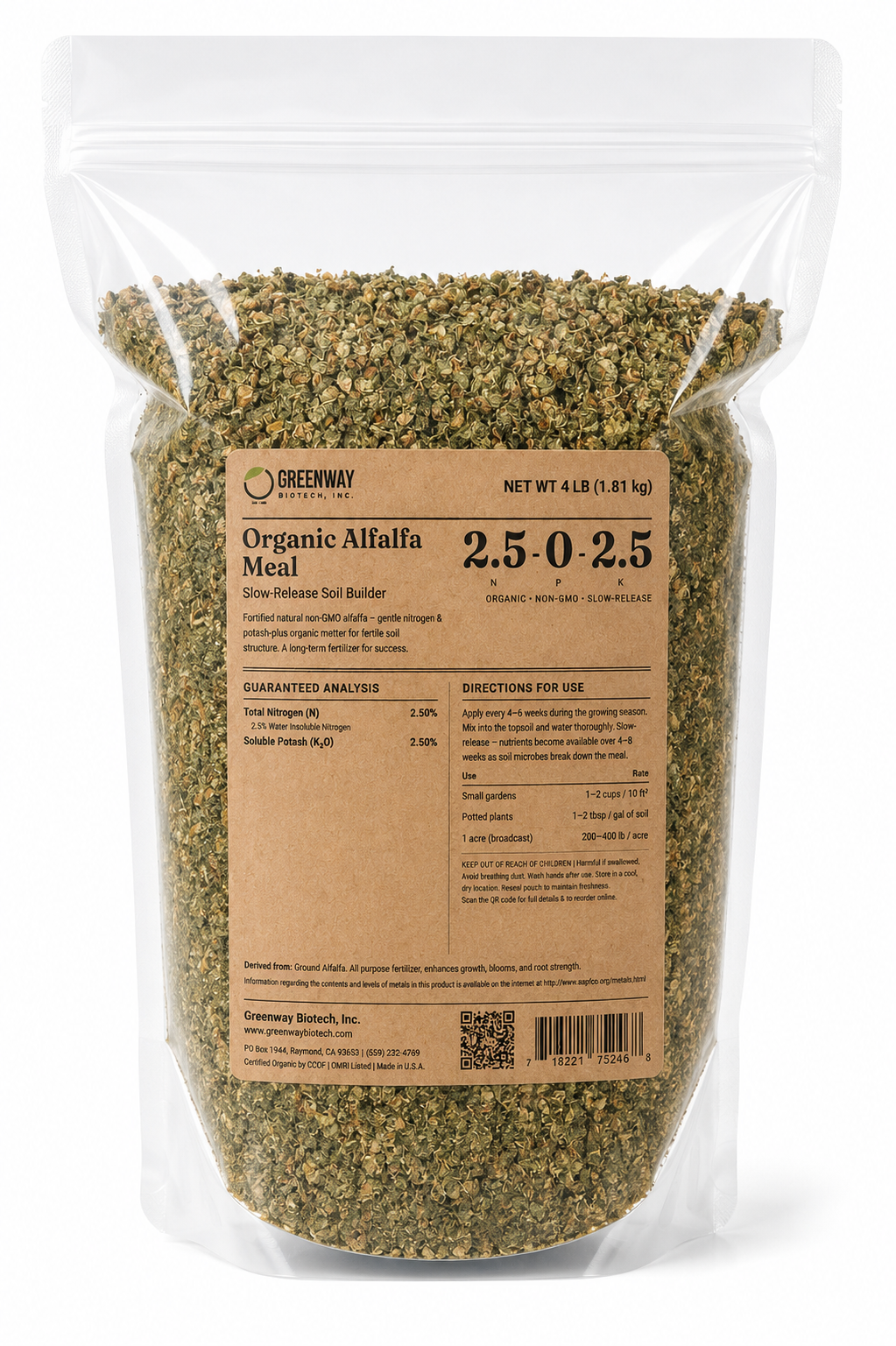Alfalfa Meal Fertilizer 2.50-0-2.50