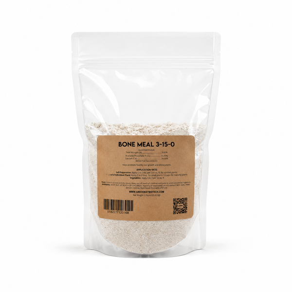 Organic Bone Meal 3-15-0 Fertilizer 2 Pounds Packaging
