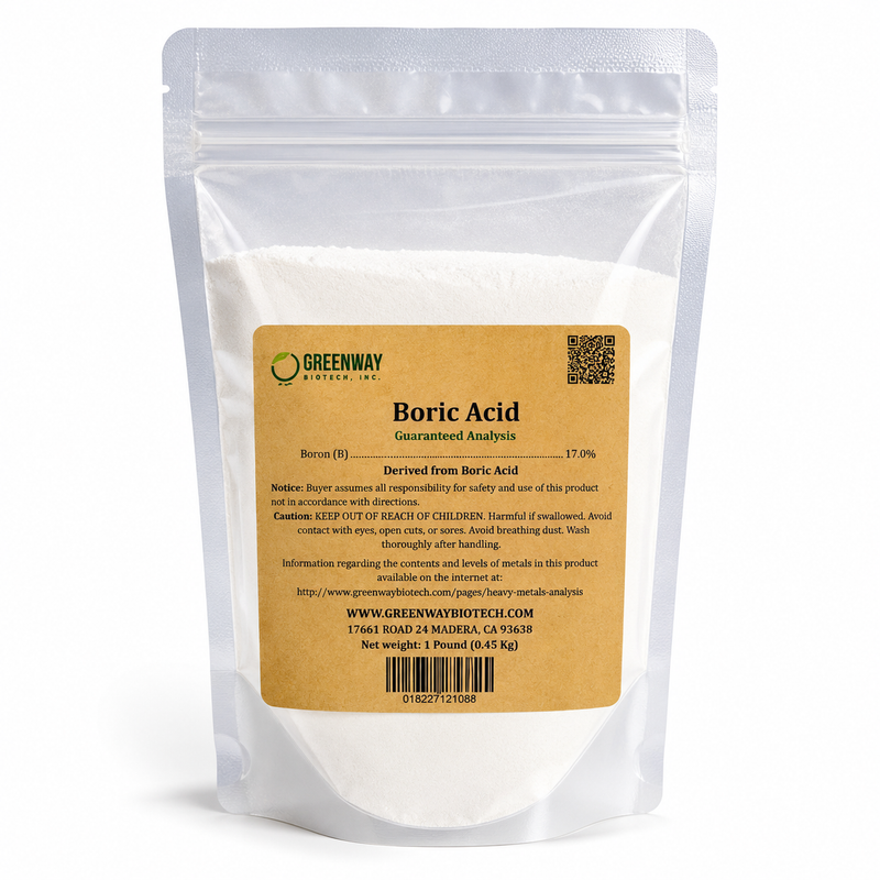 Organic Boric Acid Powder 1 Pound Packaging