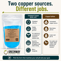 Chelated Copper EDTA 14% vs copper sulfate: chelated stays available in higher-pH soils