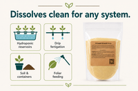 Cucumber Fertilizer 8-16-36 application methods: hydroponic reservoirs, drip fertigation, soil and containers, and foliar feeding