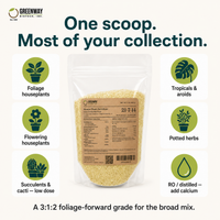 Houseplant Food 21-7-14 uses: foliage plants, aroids, herbs, flowering plants, succulents
