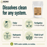 Monopotassium Phosphate 0-52-34 application methods: foliar, fertigation, hydroponic Tank B, field and turf