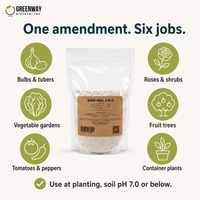Bone Meal 3-15-0 uses for bulbs, vegetables, tomatoes, roses, fruit trees, and container plants