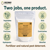 Organic Boric Acid 17% uses for vegetables, fruit trees, hydroponics, ants, roaches
