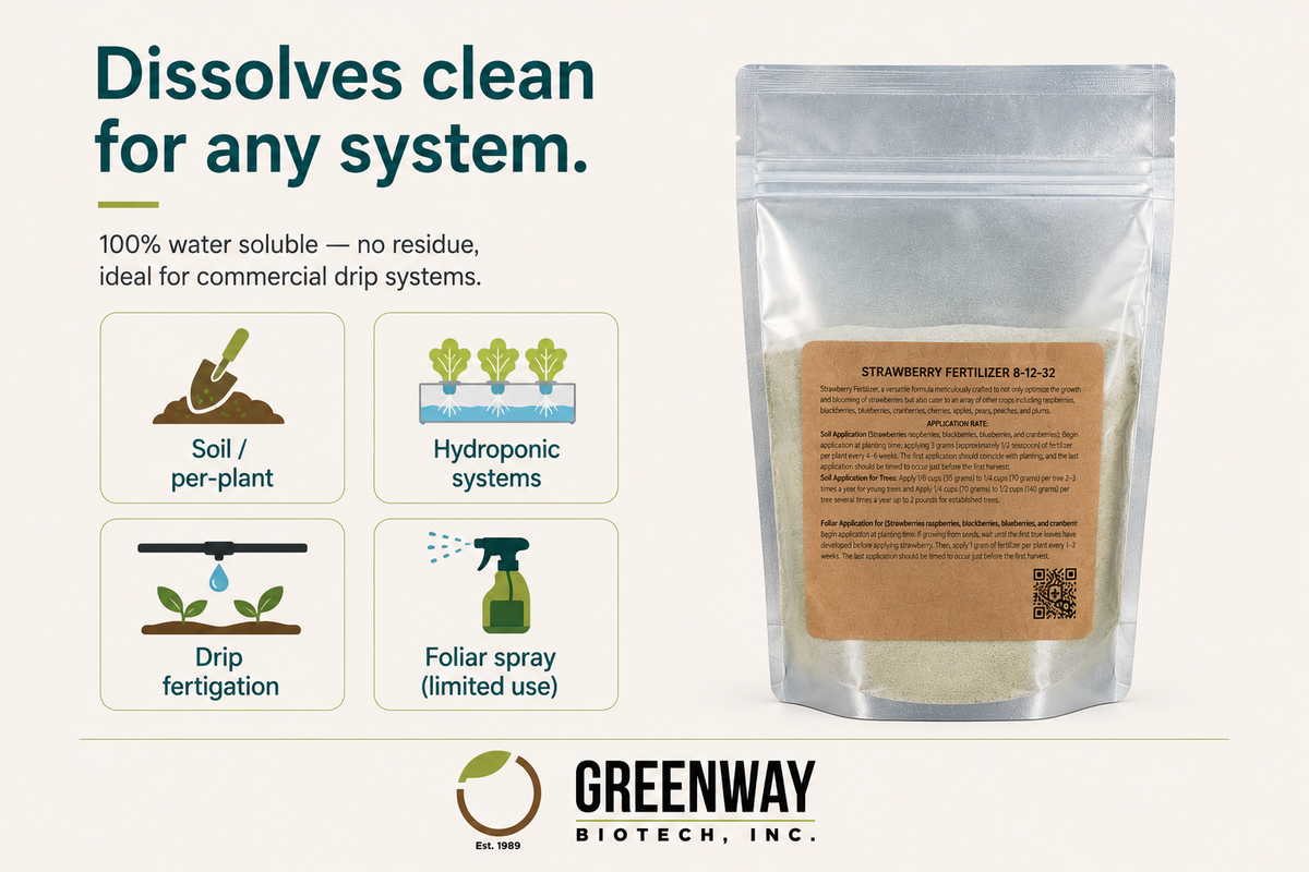 fertilizer for strawberry plant Strawberry Fertilizer 8-12-32 — Water-Soluble Berry Formula