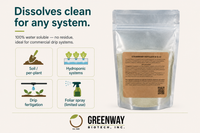 Strawberry Fertilizer 8-12-32 dissolves clean for soil, hydroponic, drip fertigation, and foliar application.