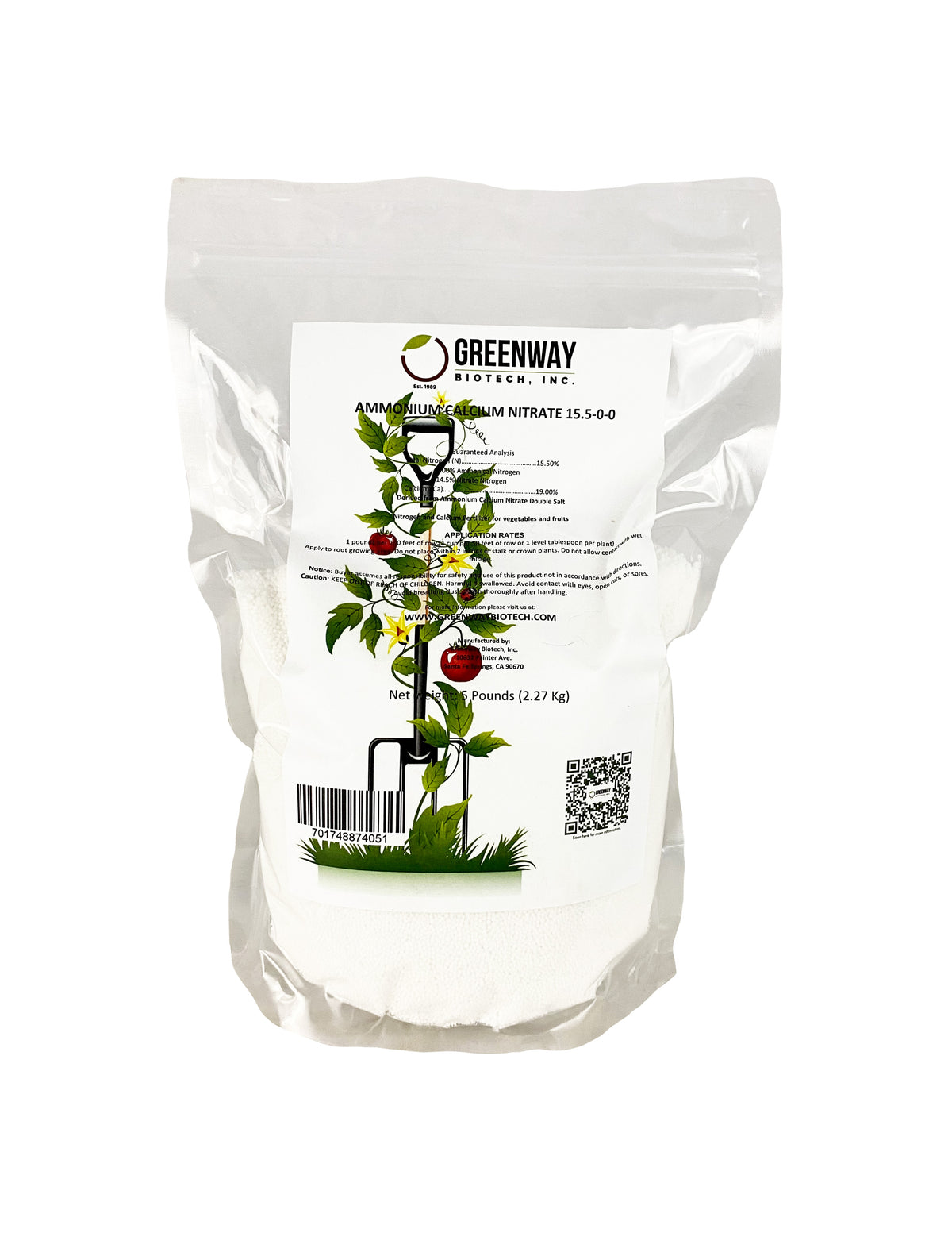 Calcium Nitrate Fertilizer 15.5-0-0 (Ammonia Calcium Nitrate 15.5-0-0)