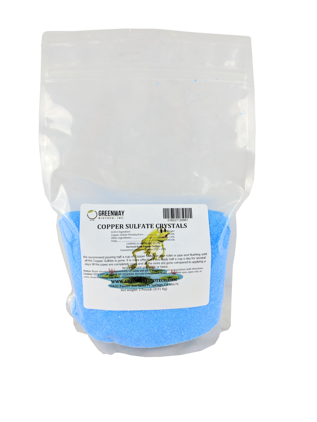 Copper Sulfate (Cu) Pentahydrate Fine Crystals 2 Pounds