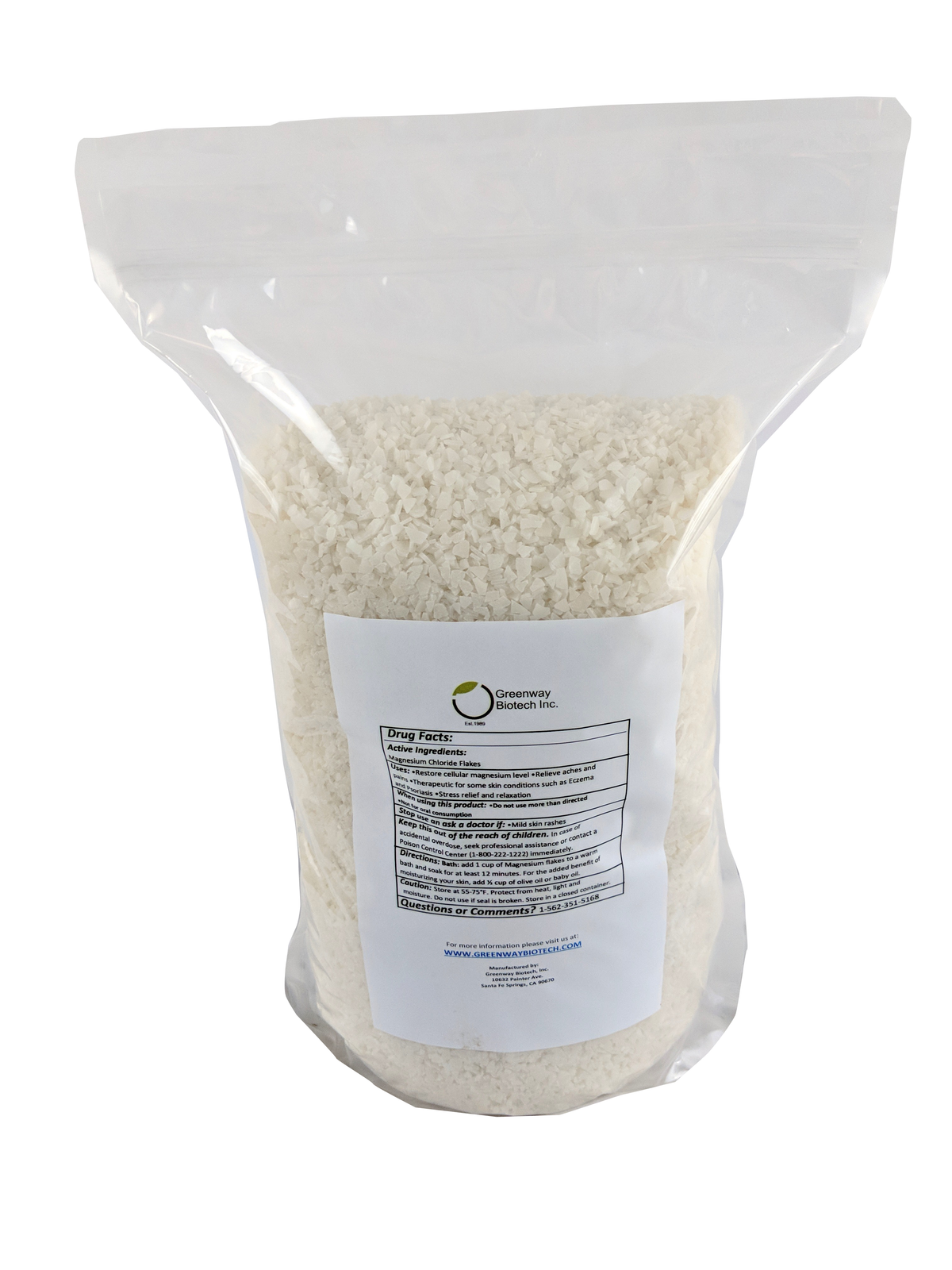 Magnesium Chloride Bath Flakes 15 Pounds Drug Facts
