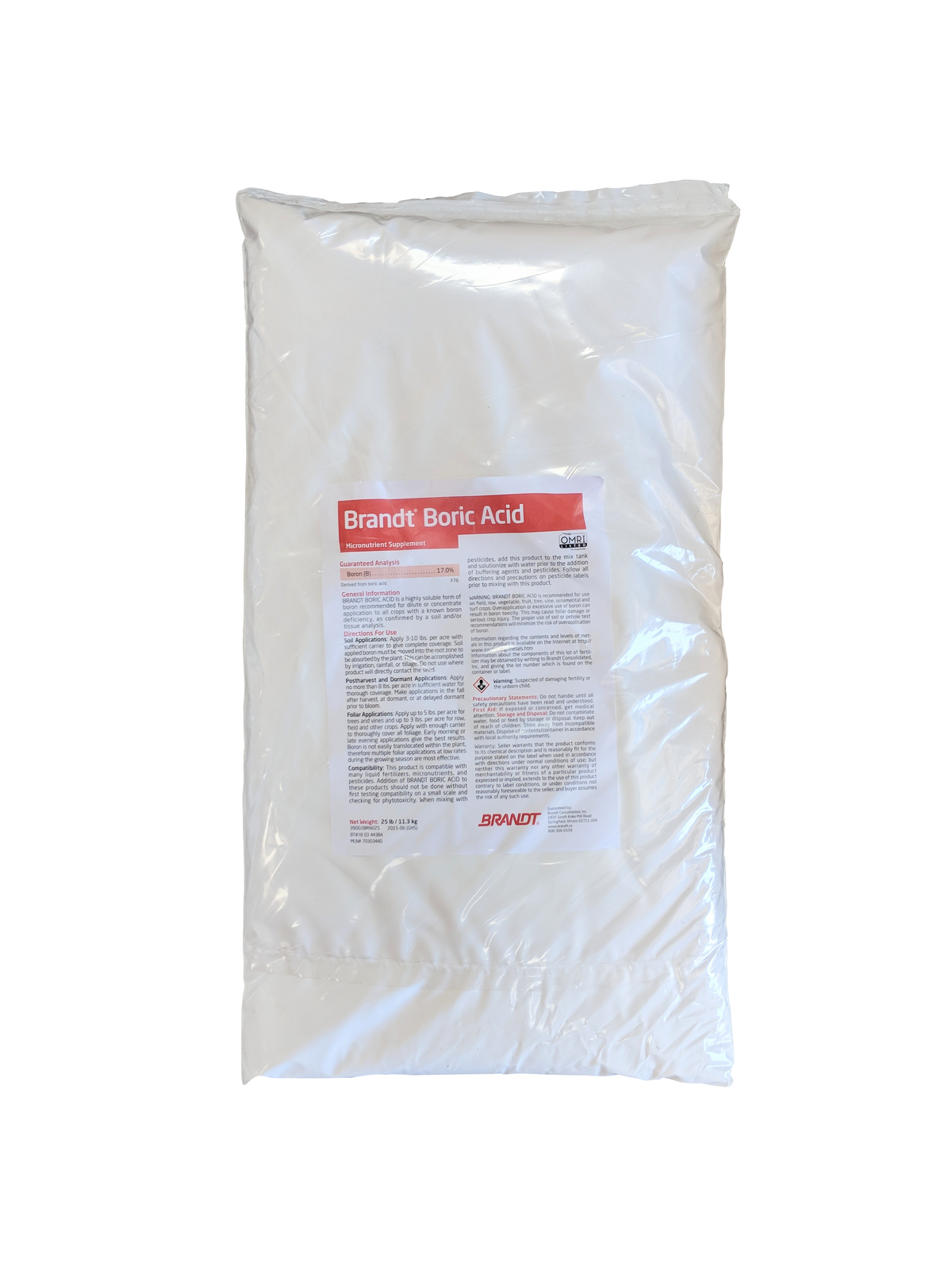 Organic Boric Acid Powder 25 Pounds