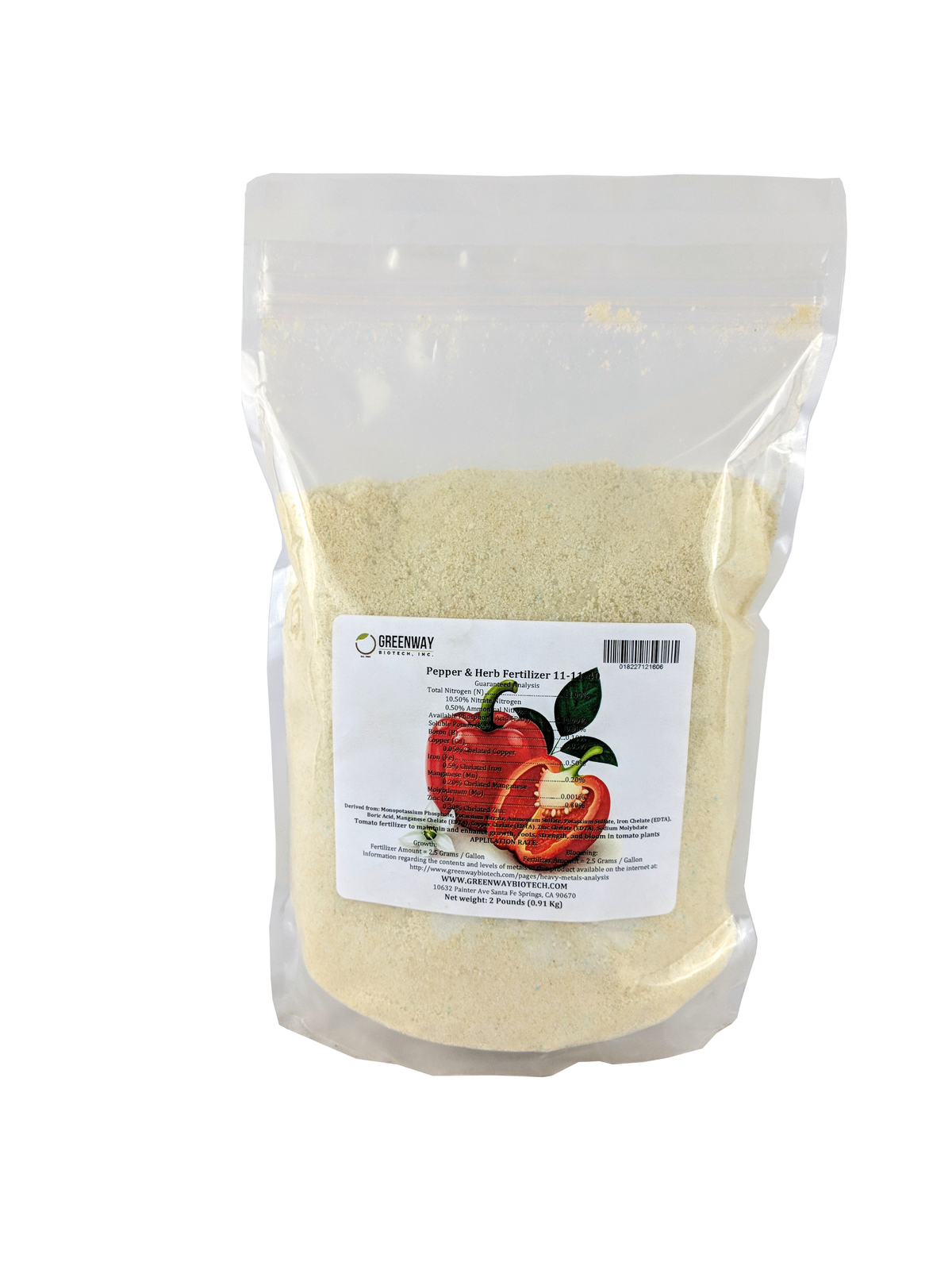 Pepper and Herb Fertilizer 11-11-40 Plus Micronutrients 100% Water Soluble 2 Pounds
