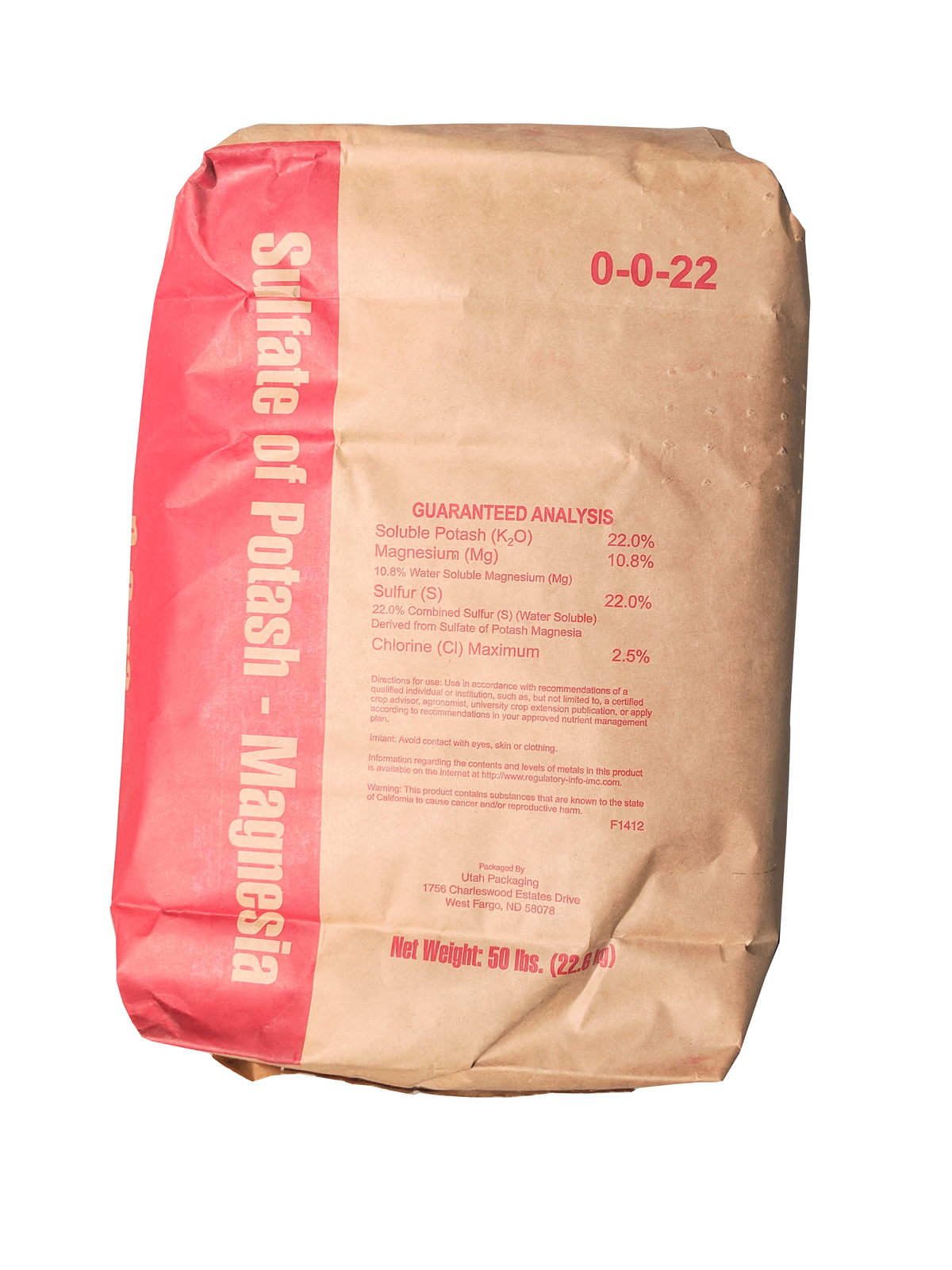 Sulfate of Potash Magnesia Fertilizer 0-0-22 K-Mag Sul-Po-Mag 50 Pounds