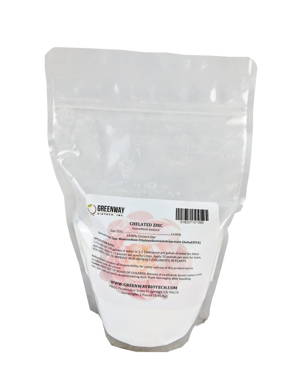 Chelated Zinc EDTA Fertilizer 14% Zinc Water Soluble 1 Pound